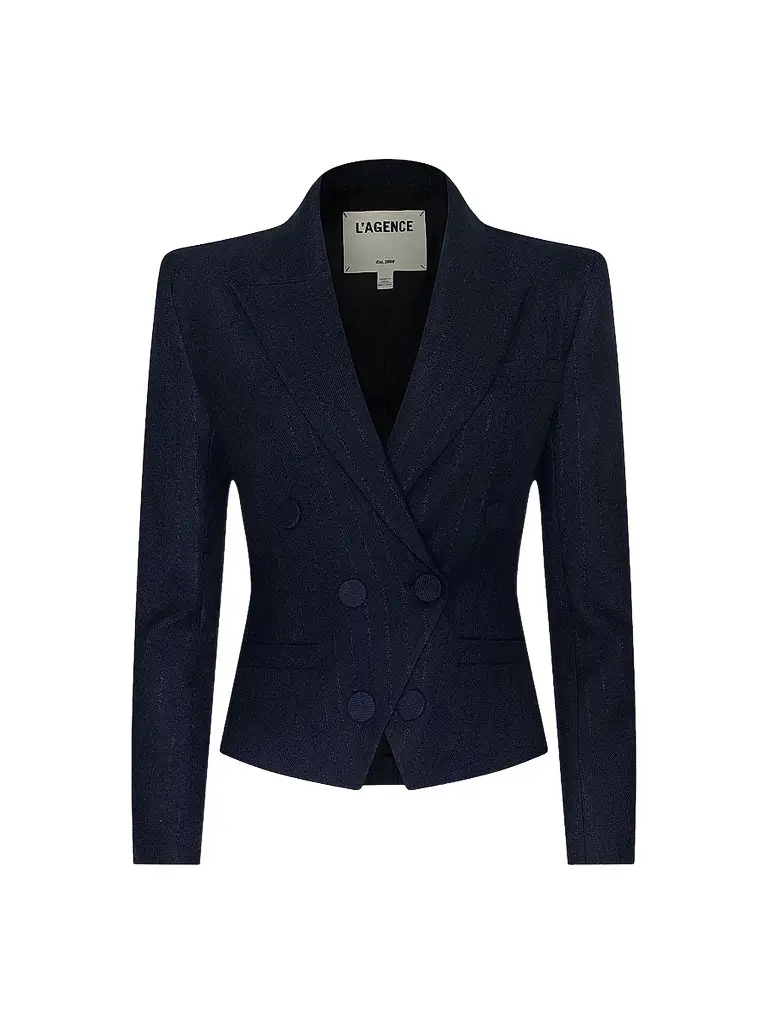 L'Agence Women's Risa Striped Double-Breasted Blazer