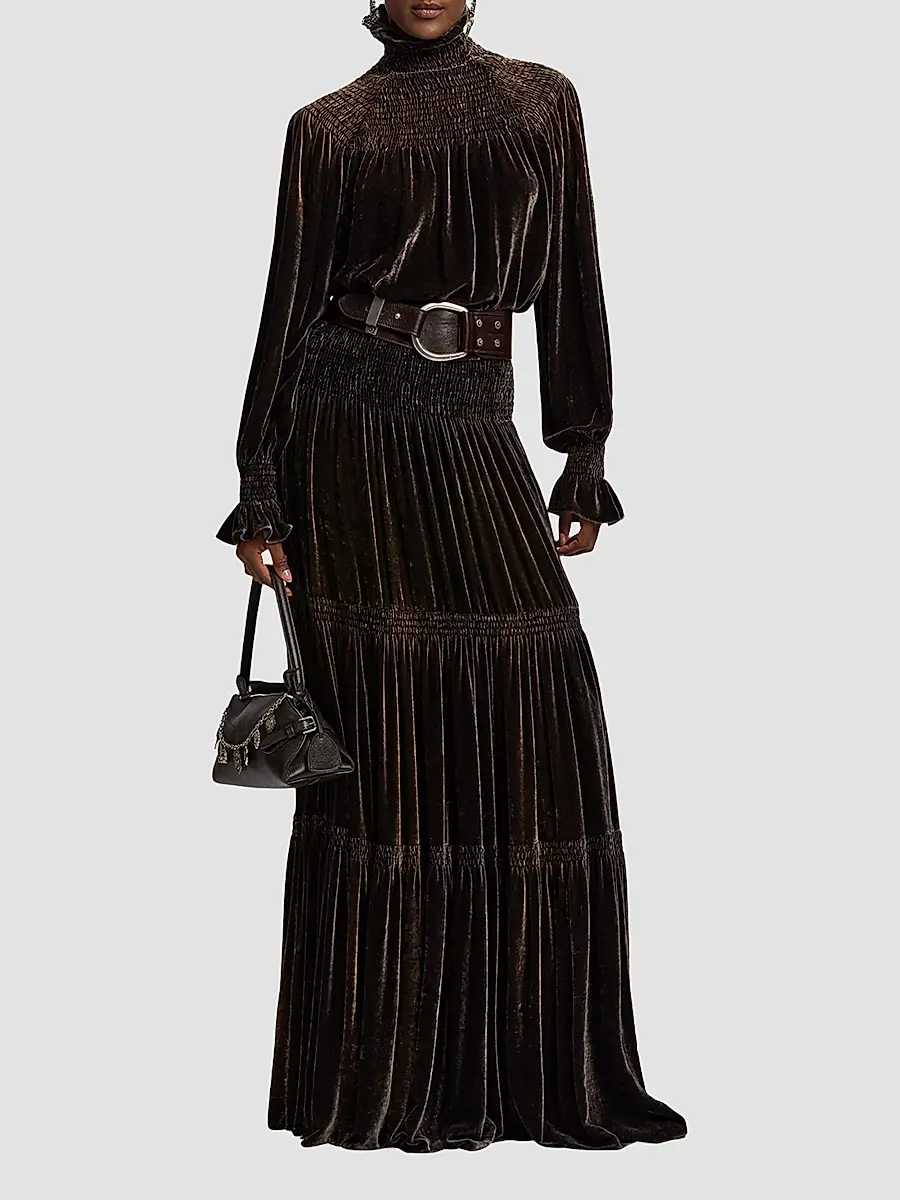 Ralph Lauren Collection Women's Maddison Smocked Velvet Top | Thumbnail 2 Ralph Lauren Collection Women's Maddison Smocked Velvet Top | Thumbnail 2