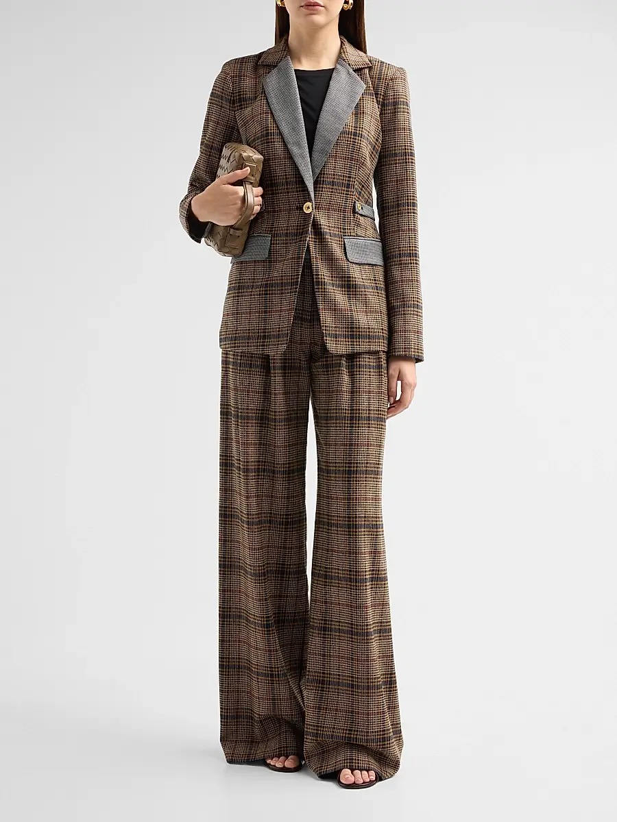 Ramy Brook Women's Bianca Combo Plaid Blazer | Thumbnail 2 Ramy Brook Women's Bianca Combo Plaid Blazer | Thumbnail 2