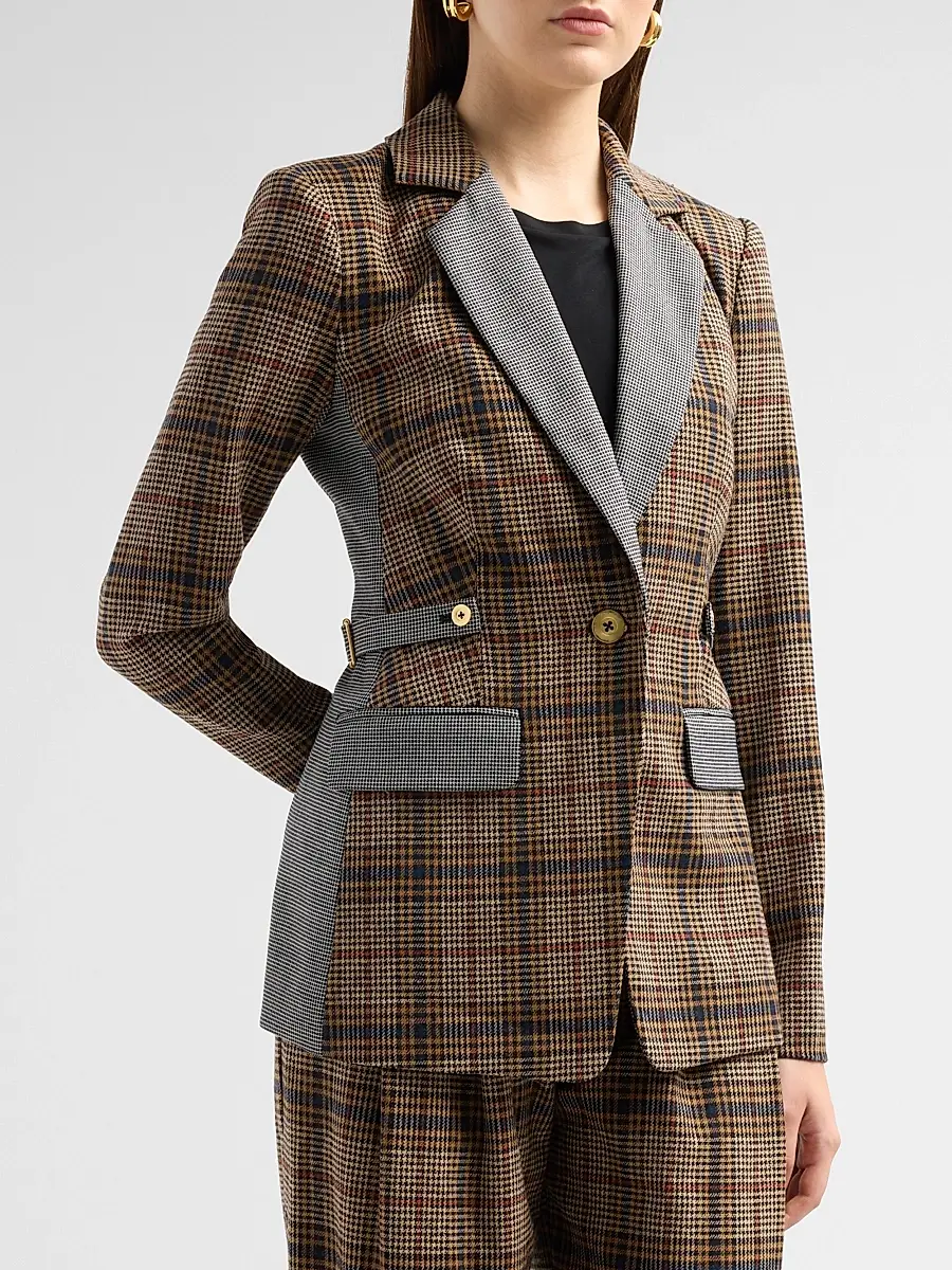 Ramy Brook Women's Bianca Combo Plaid Blazer | Thumbnail 4 Ramy Brook Women's Bianca Combo Plaid Blazer | Thumbnail 4