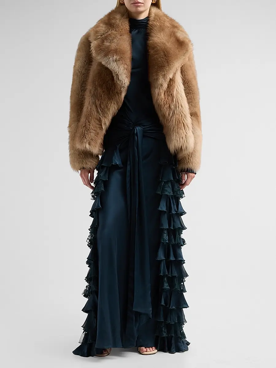 Zimmermann Women's Valiant Shearling Wrap Jacket | Thumbnail 2 Zimmermann Women's Valiant Shearling Wrap Jacket | Thumbnail 2