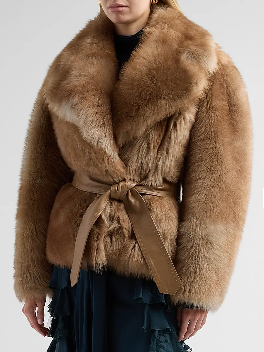 Zimmermann Women's Valiant Shearling Wrap Jacket | Thumbnail 4 Zimmermann Women's Valiant Shearling Wrap Jacket | Thumbnail 4