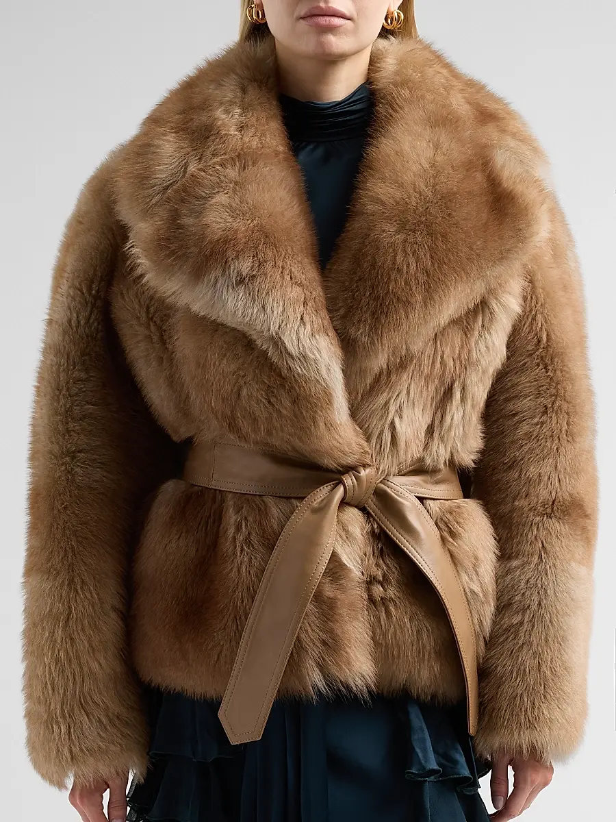 Zimmermann Women's Valiant Shearling Wrap Jacket | Thumbnail 5 Zimmermann Women's Valiant Shearling Wrap Jacket | Thumbnail 5