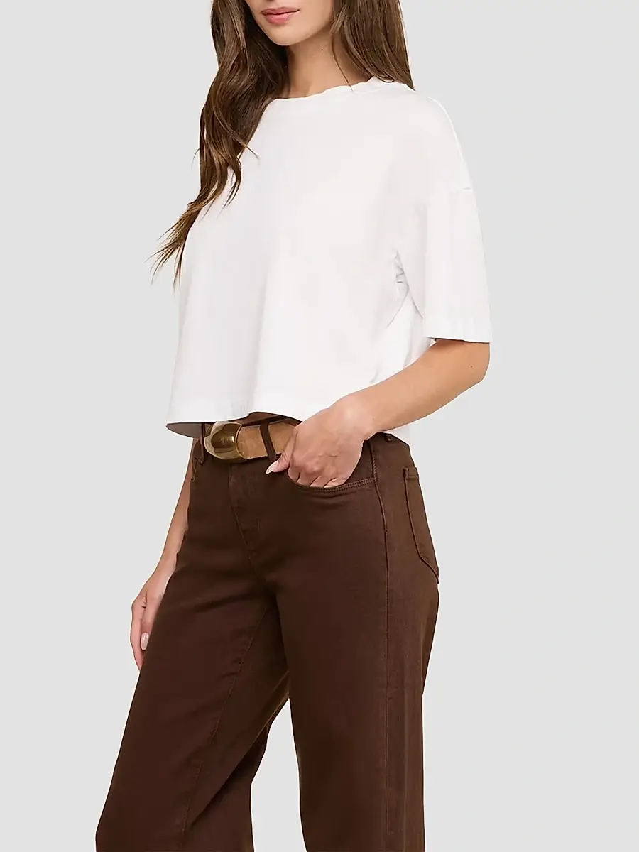 L'Agence Women's Daria Cotton Crop T-Shirt | Thumbnail 5 L'Agence Women's Daria Cotton Crop T-Shirt | Thumbnail 5