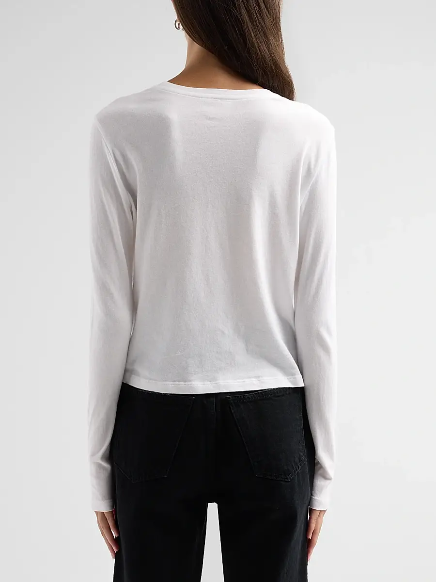 L'Agence Women's Leanne Long-Sleeve Crewneck T-Shirt | Thumbnail 3 L'Agence Women's Leanne Long-Sleeve Crewneck T-Shirt | Thumbnail 3