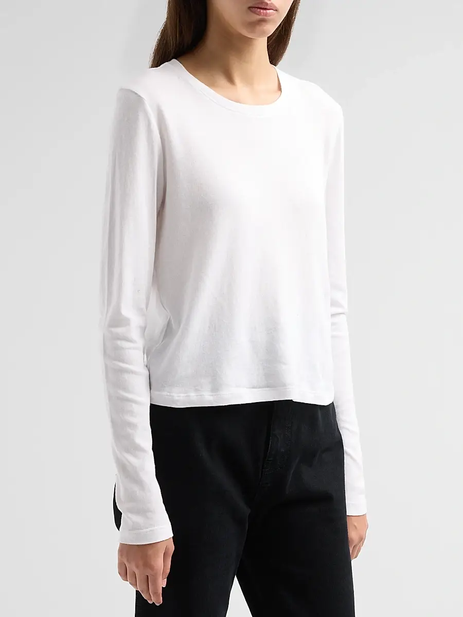 L'Agence Women's Leanne Long-Sleeve Crewneck T-Shirt | Thumbnail 4 L'Agence Women's Leanne Long-Sleeve Crewneck T-Shirt | Thumbnail 4