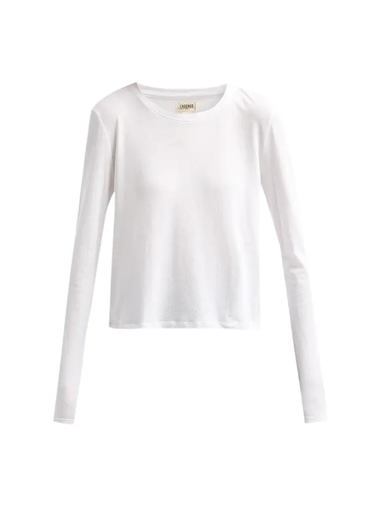 L'Agence Women's Leanne Long-Sleeve Crewneck T-Shirt