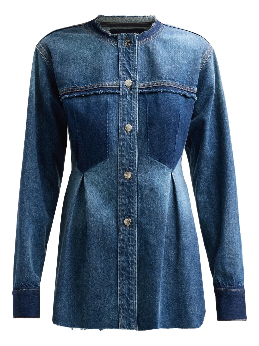 Veronica Beard Women's Weslia Denim Pleated Shacket