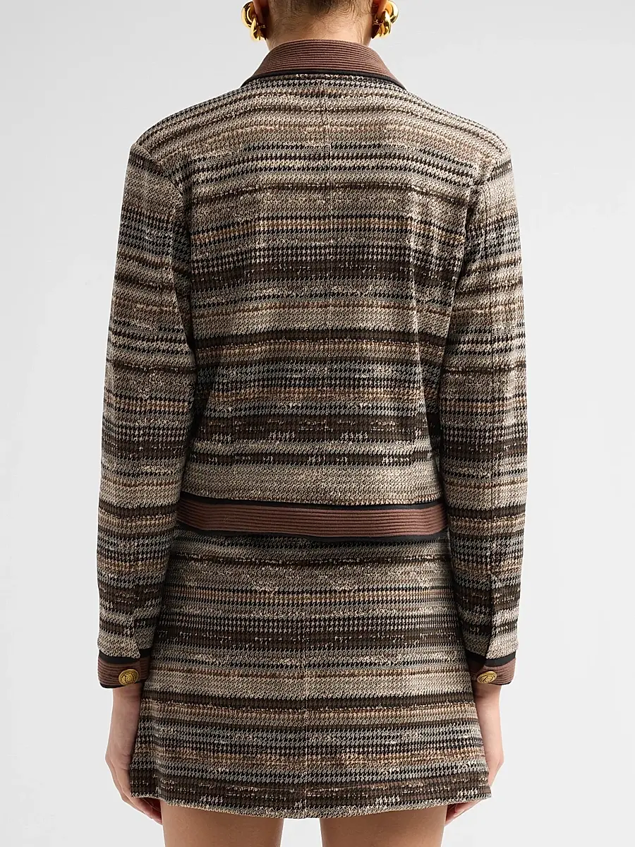 Ramy Brook Women's Clara Striped Houndstooth Jacket | Thumbnail 3 Ramy Brook Women's Clara Striped Houndstooth Jacket | Thumbnail 3