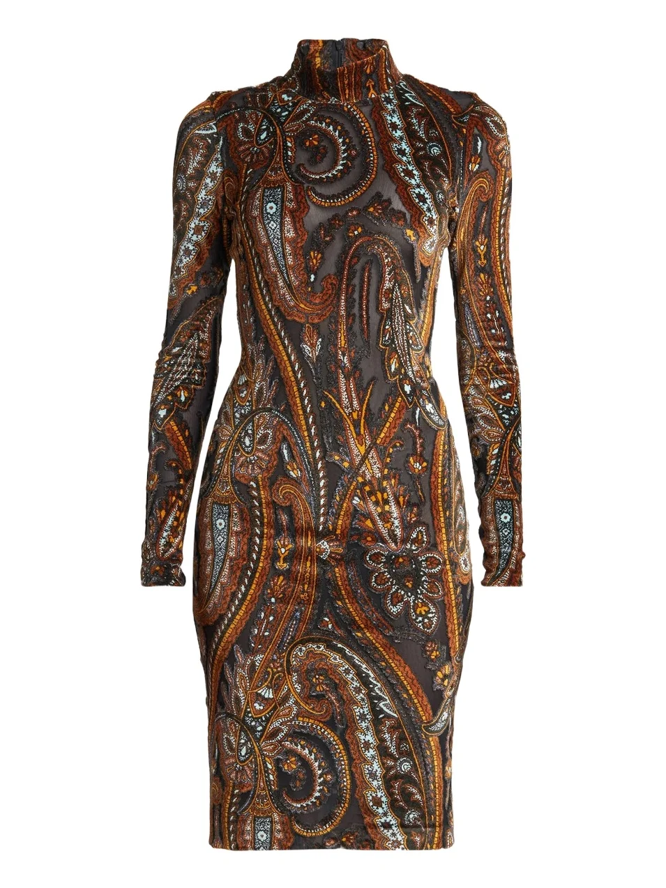 Etro Women's Velvet Paisley Sheer Knee-Length Dress