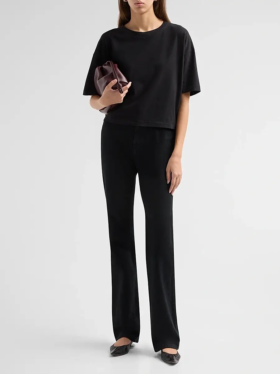 L'Agence Women's Daria Cotton Crop T-Shirt | Thumbnail 2 L'Agence Women's Daria Cotton Crop T-Shirt | Thumbnail 2