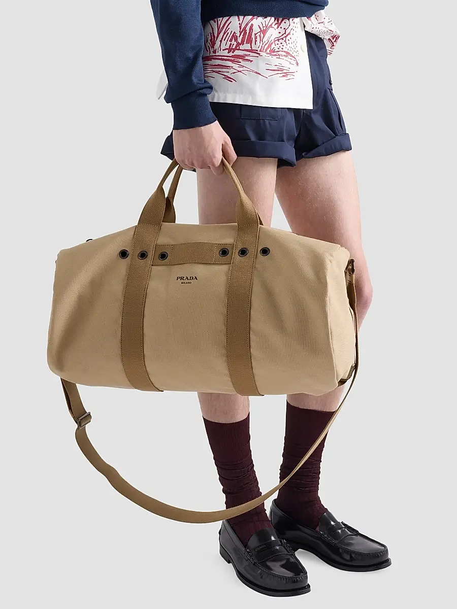 Prada Men's Canvas Duffel Bag | Thumbnail 3 Prada Men's Canvas Duffel Bag | Thumbnail 3