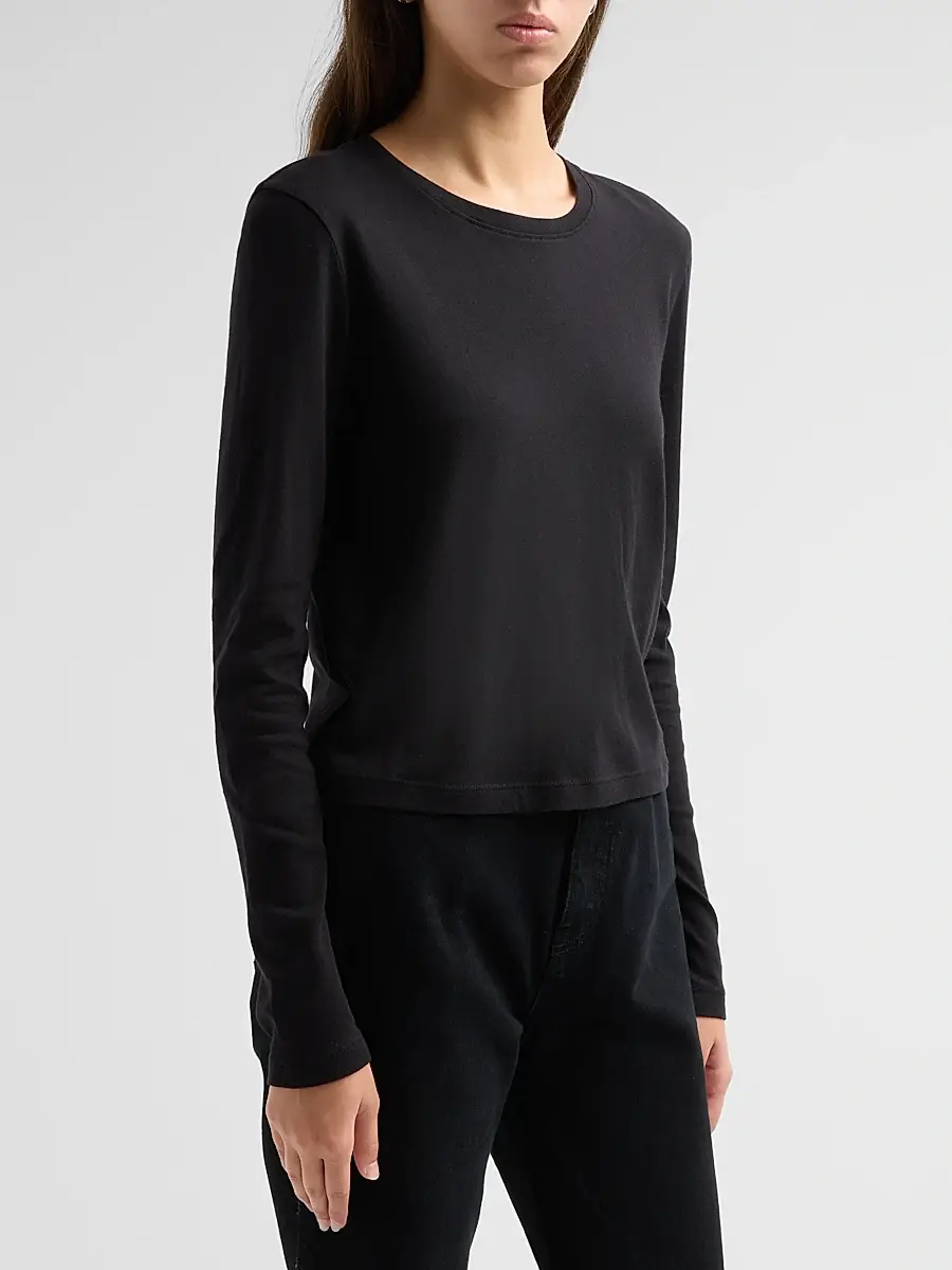 L'Agence Women's Leanne Long-Sleeve Crewneck T-Shirt | Thumbnail 4 L'Agence Women's Leanne Long-Sleeve Crewneck T-Shirt | Thumbnail 4
