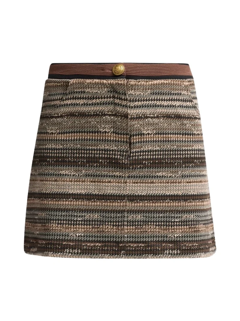 Women's Alina Striped Houndstooth Mini Skirt Women's Alina Striped Houndstooth Mini Skirt