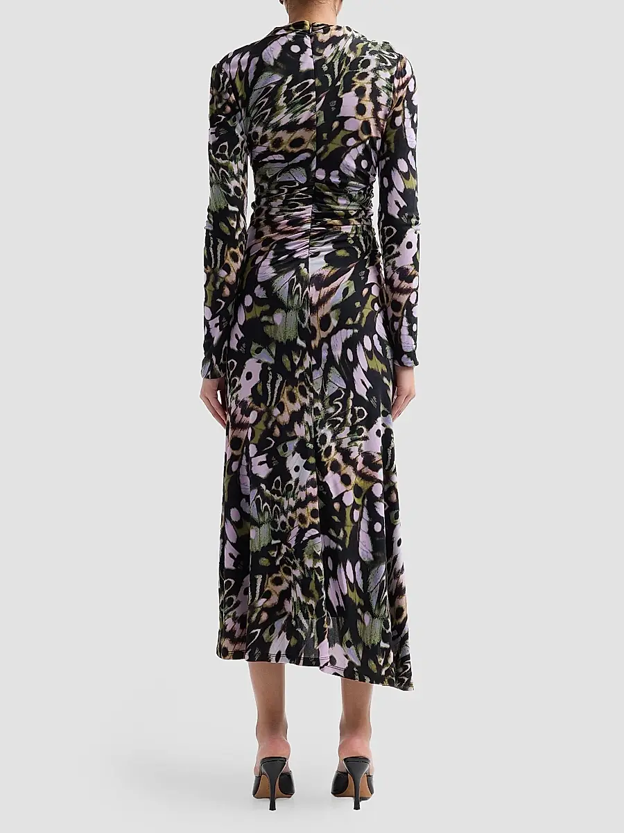 Amur Women's Isabella Printed Asymmetric-Hem Midi Dress | Thumbnail 3 Amur Women's Isabella Printed Asymmetric-Hem Midi Dress | Thumbnail 3