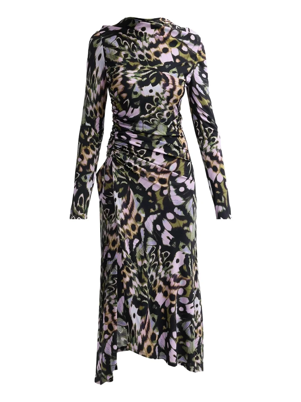 Amur Women's Isabella Printed Asymmetric-Hem Midi Dress