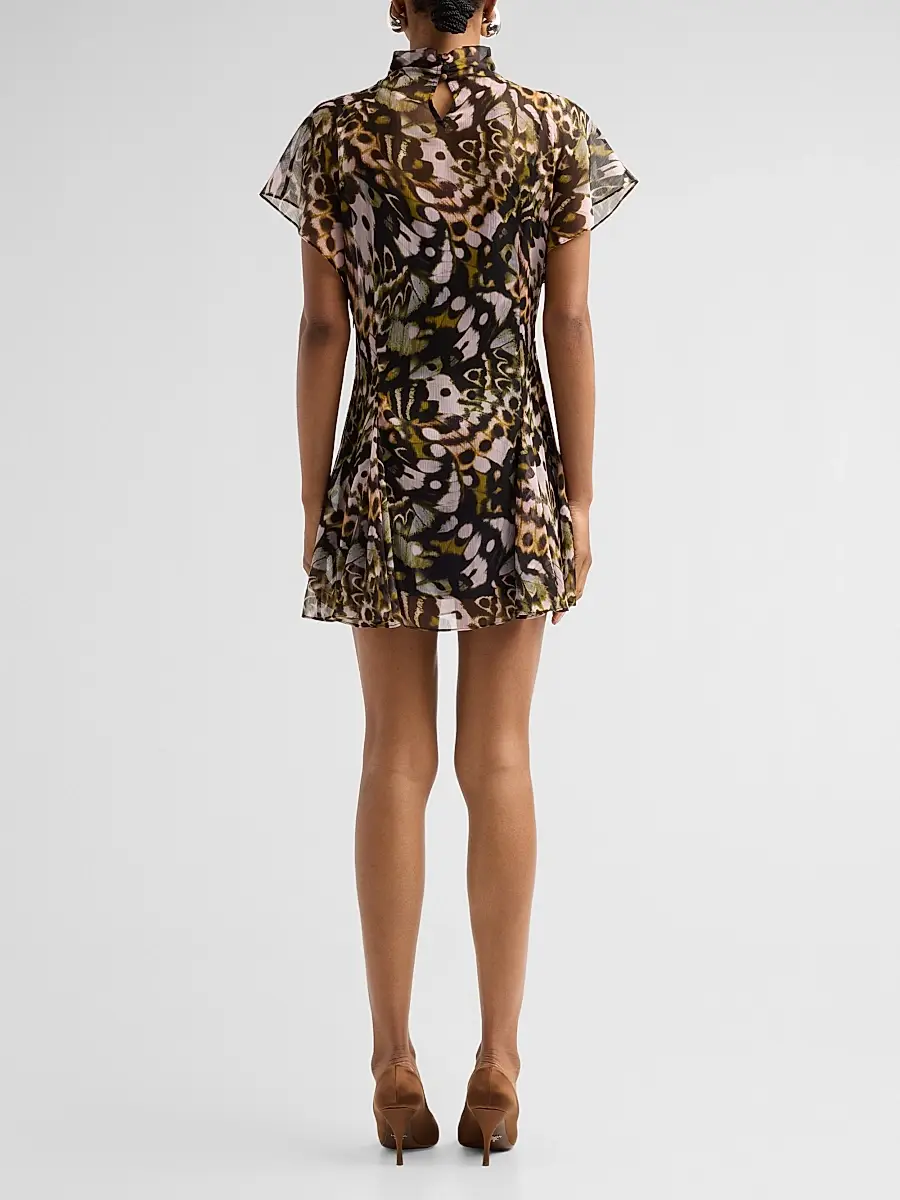 Amur Women's Evelyn Printed A-Line Mini Dress | Thumbnail 3 Amur Women's Evelyn Printed A-Line Mini Dress | Thumbnail 3