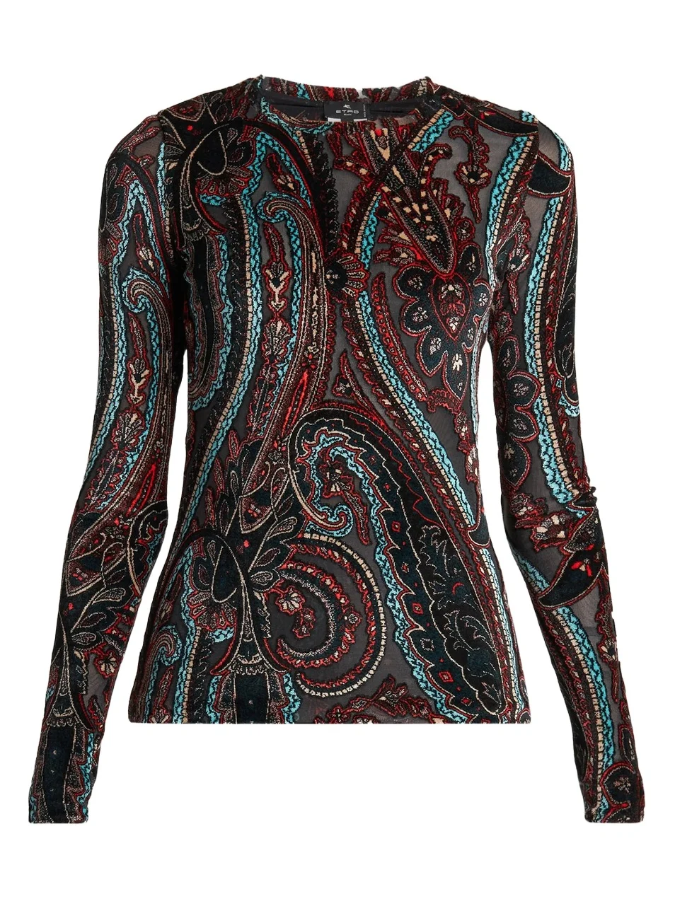 Women's Velvet Paisley Sheer Top Women's Velvet Paisley Sheer Top