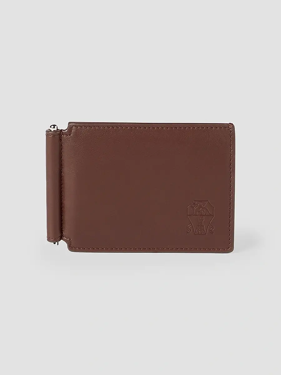 Brunello Cucinelli Men's Smooth Calfskin Money Clip Wallet | Thumbnail 2