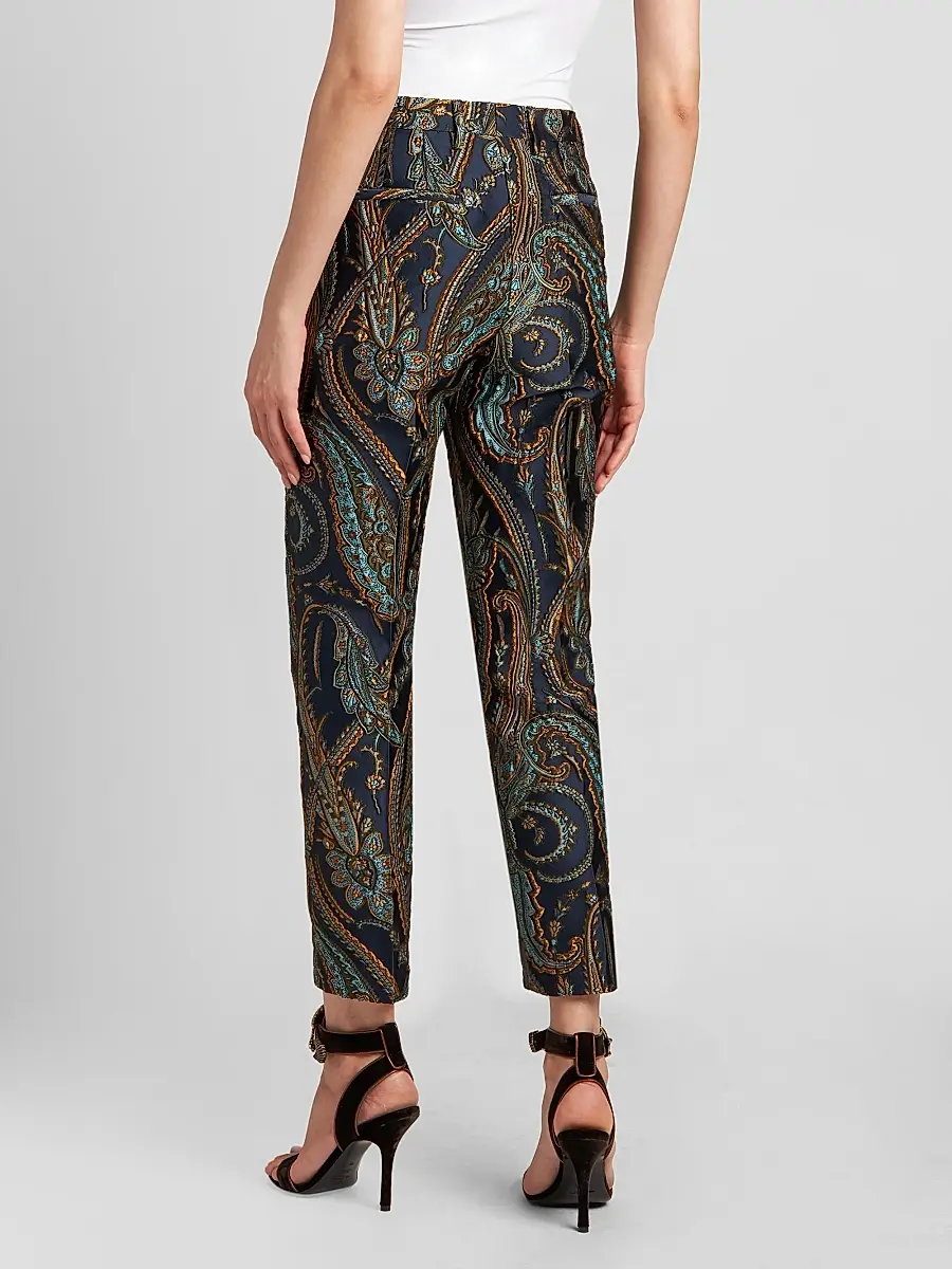 Etro Women's Satin Paisley Tapered Trousers | Thumbnail 3 Etro Women's Satin Paisley Tapered Trousers | Thumbnail 3