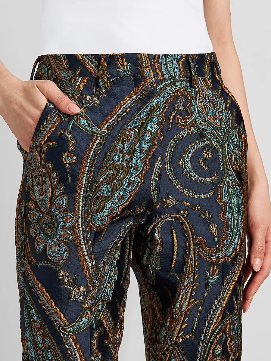 Etro Women's Satin Paisley Tapered Trousers | Thumbnail 5 Etro Women's Satin Paisley Tapered Trousers | Thumbnail 5