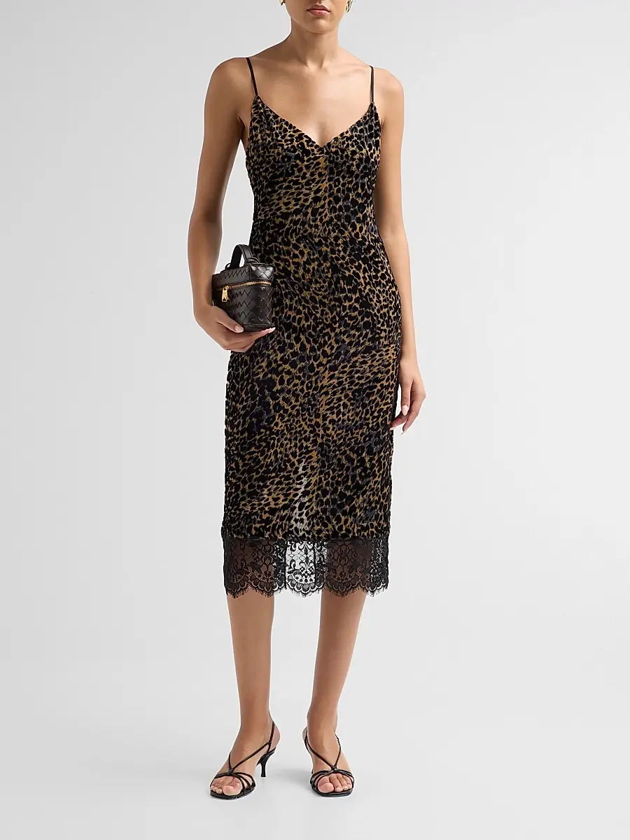 Ronny Kobo Women's Jourdin Leopard-Print A-Line Midi Dress | Thumbnail 2