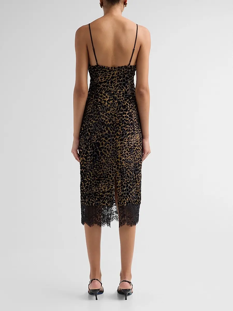 Ronny Kobo Women's Jourdin Leopard-Print A-Line Midi Dress | Thumbnail 3