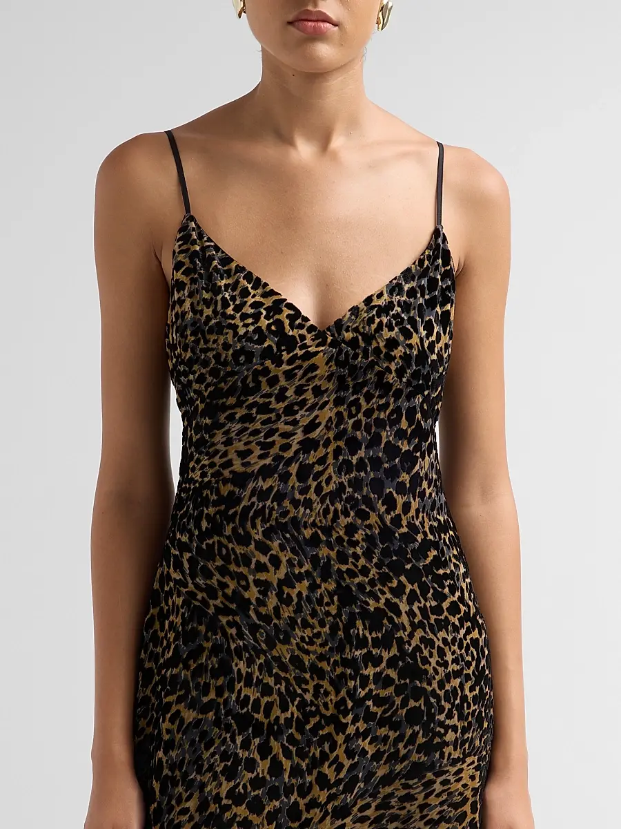 Ronny Kobo Women's Jourdin Leopard-Print A-Line Midi Dress | Thumbnail 5
