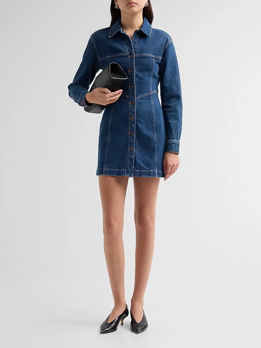 Veronica Beard Women's Bandera Denim Mini Shirtdress | Thumbnail 2 Veronica Beard Women's Bandera Denim Mini Shirtdress | Thumbnail 2
