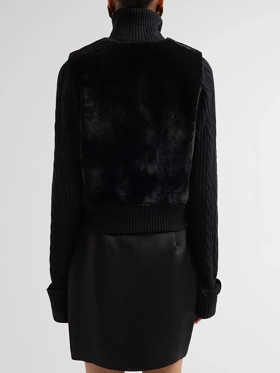 Cara Cara Women's Logan Wool-Cashmere Faux-Fur Cardigan | Thumbnail 3 Cara Cara Women's Logan Wool-Cashmere Faux-Fur Cardigan | Thumbnail 3