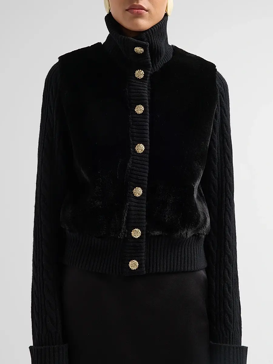 Cara Cara Women's Logan Wool-Cashmere Faux-Fur Cardigan | Thumbnail 5 Cara Cara Women's Logan Wool-Cashmere Faux-Fur Cardigan | Thumbnail 5