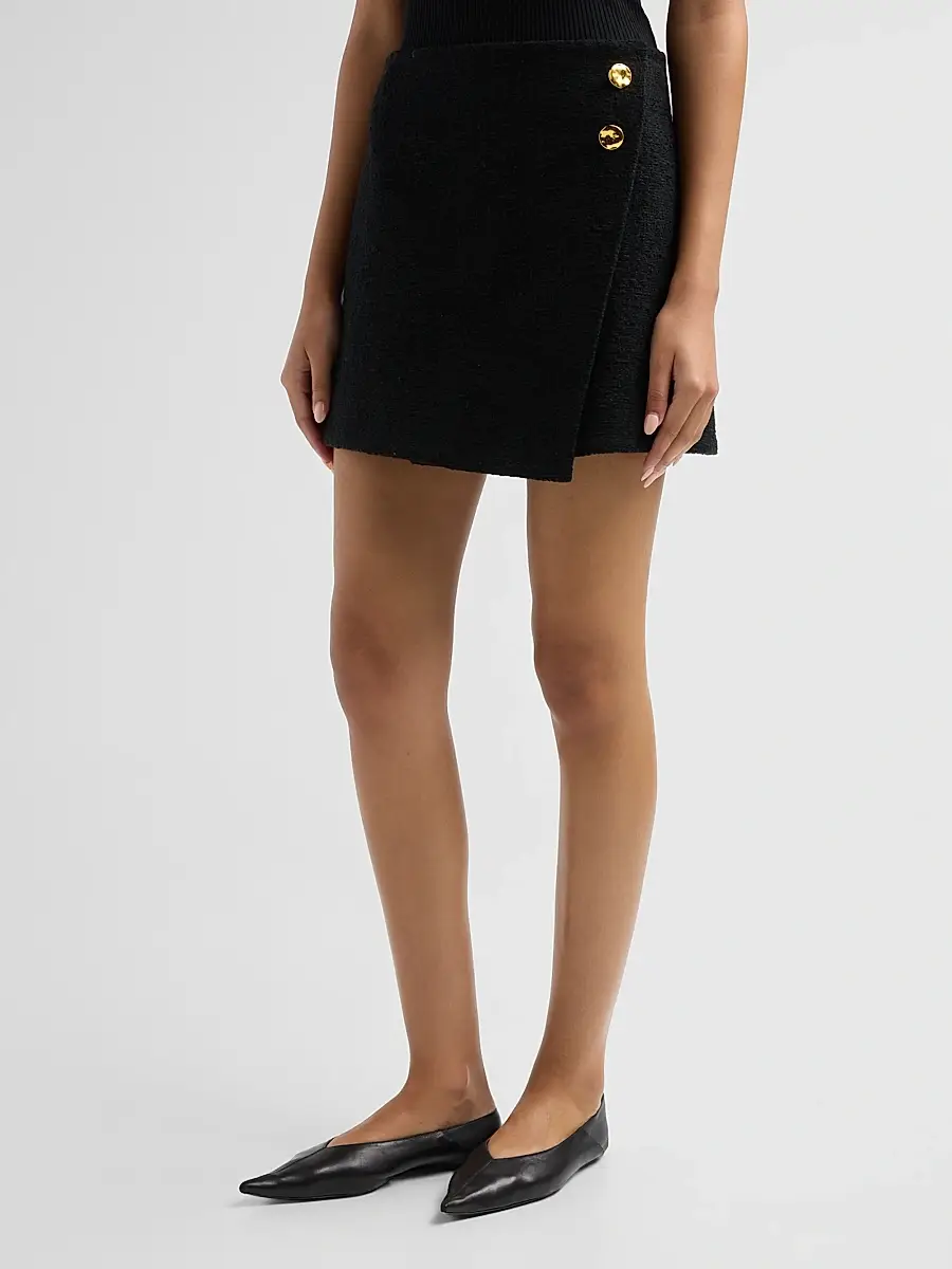 Cara Cara Women's Luca Tweed Side-Button Mini Skirt | Thumbnail 4