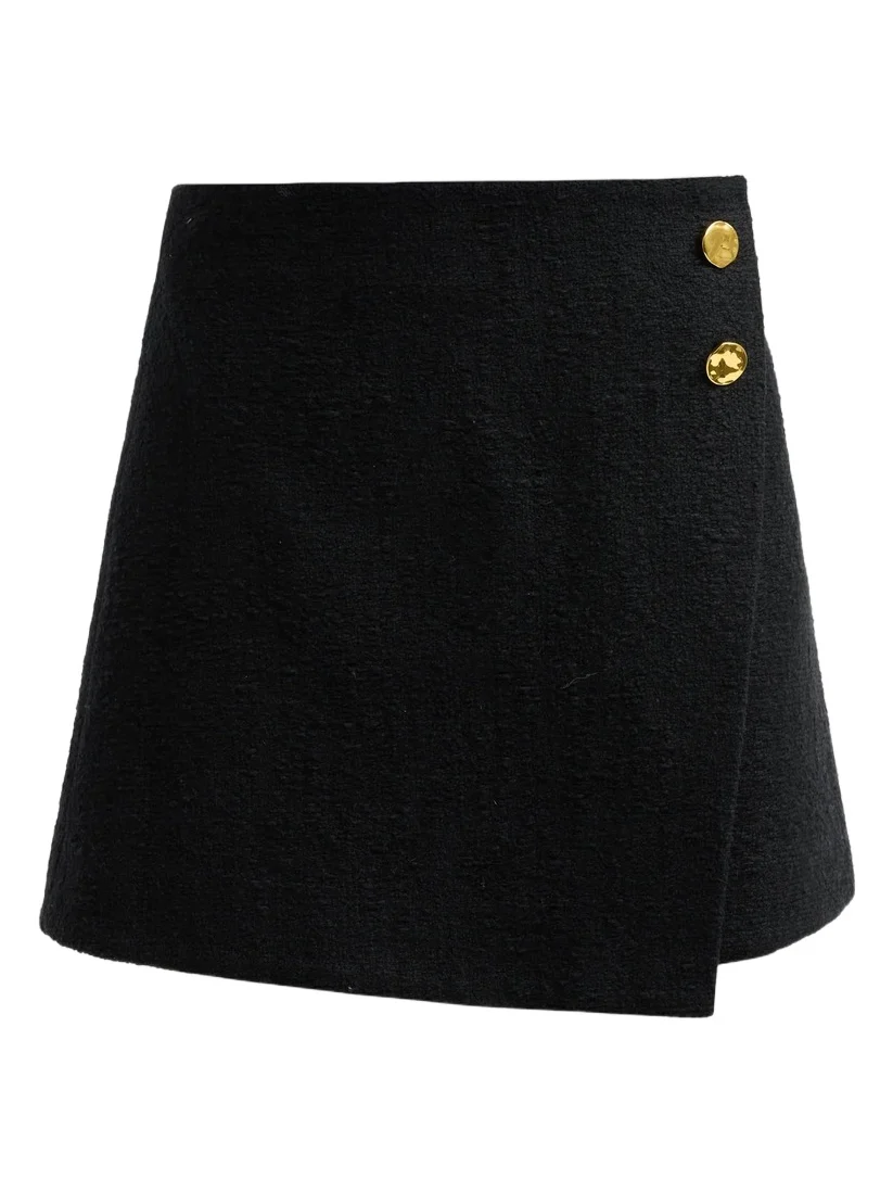 Women's Luca Tweed Side-Button Mini Skirt