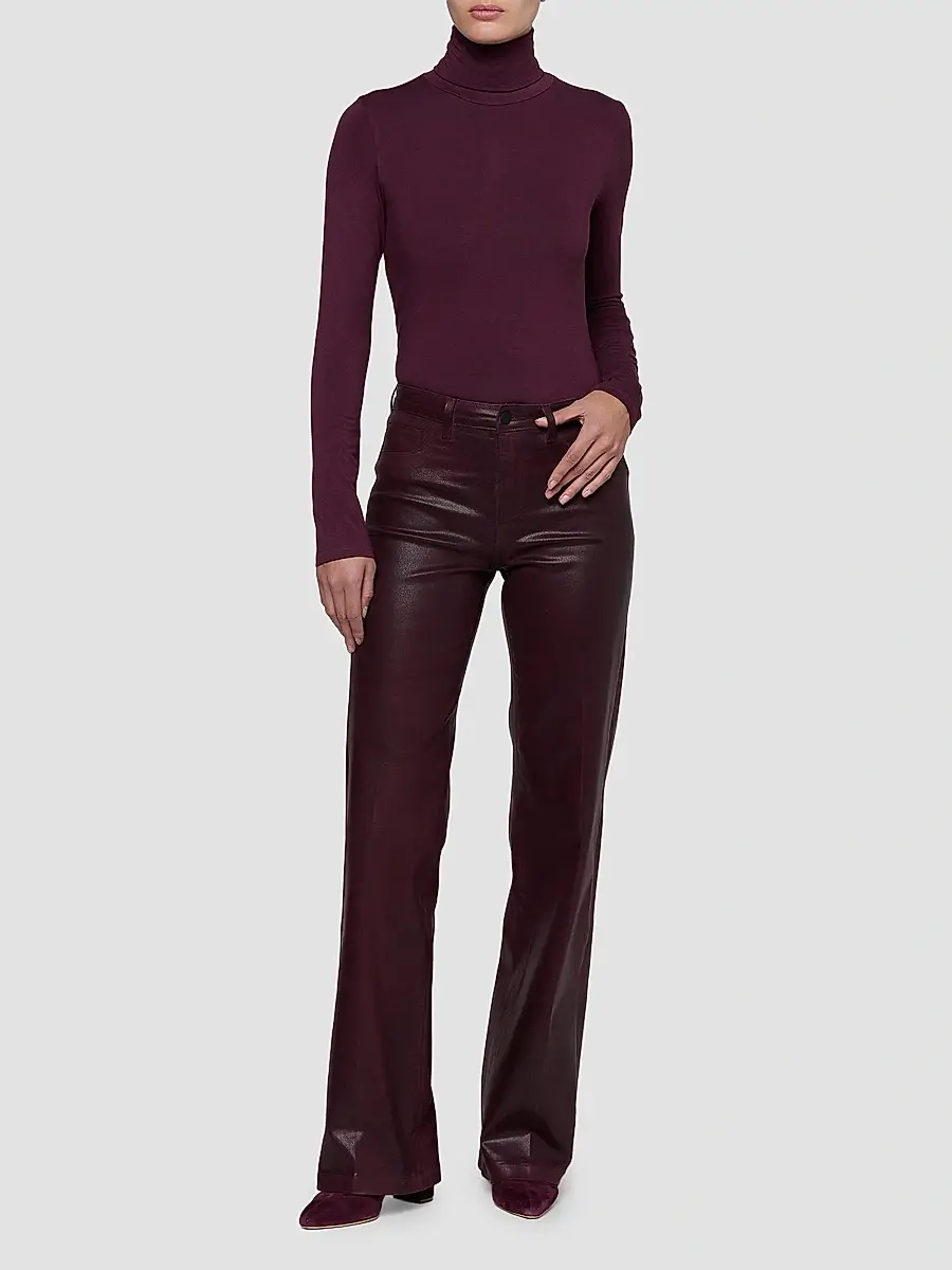 L'Agence Women's Clayton Coated High-Rise Wide-Leg Jeans | Thumbnail 2 L'Agence Women's Clayton Coated High-Rise Wide-Leg Jeans | Thumbnail 2
