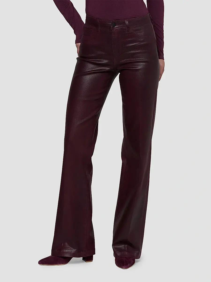 L'Agence Women's Clayton Coated High-Rise Wide-Leg Jeans | Thumbnail 4 L'Agence Women's Clayton Coated High-Rise Wide-Leg Jeans | Thumbnail 4