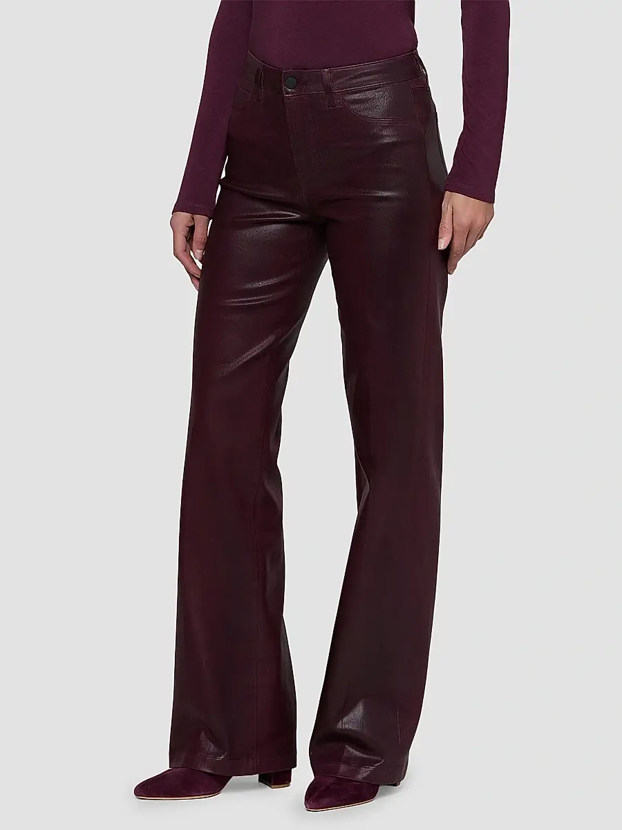L'Agence Women's Clayton Coated High-Rise Wide-Leg Jeans | Thumbnail 5 L'Agence Women's Clayton Coated High-Rise Wide-Leg Jeans | Thumbnail 5