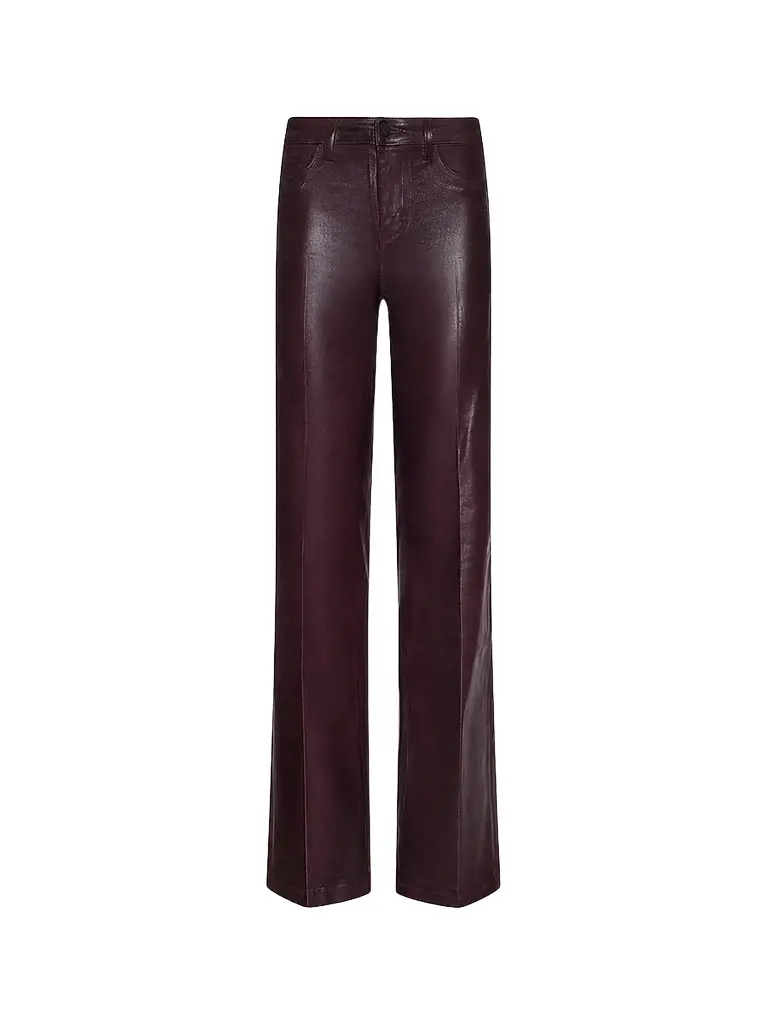 L'Agence Women's Clayton Coated High-Rise Wide-Leg Jeans