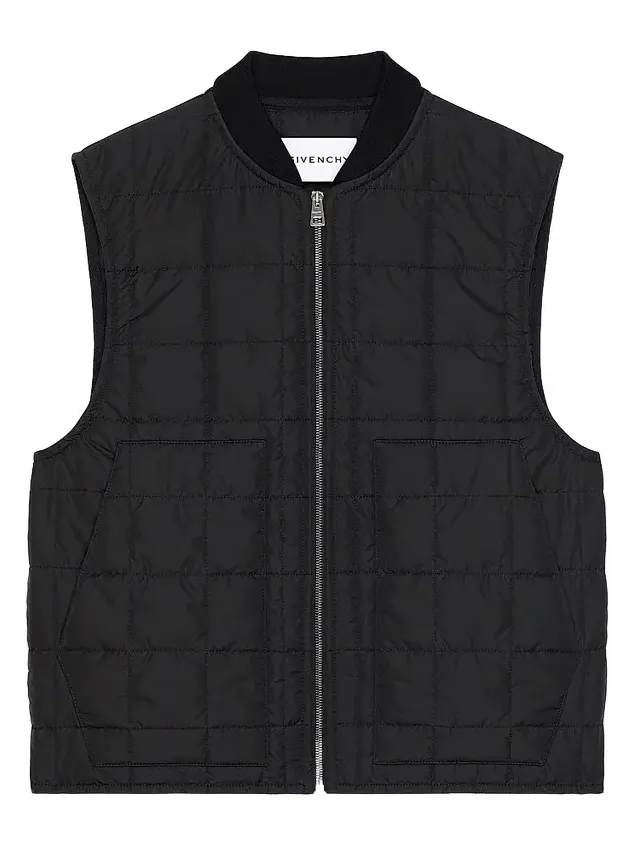 Givenchy Men's Couture Seam Quilted Sleeveless Blouson Vest
