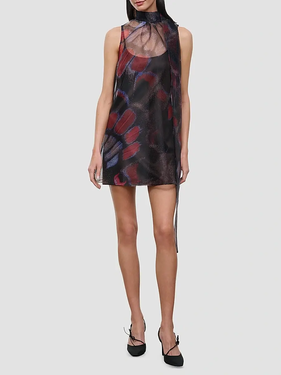 Staud Women's Albee Tieneck A-Line Mini Dress | Thumbnail 3 Staud Women's Albee Tieneck A-Line Mini Dress | Thumbnail 3