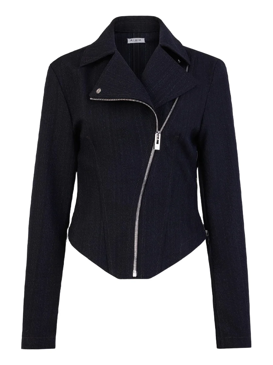 Women's Wool Denim Biker Jacket Women's Wool Denim Biker Jacket