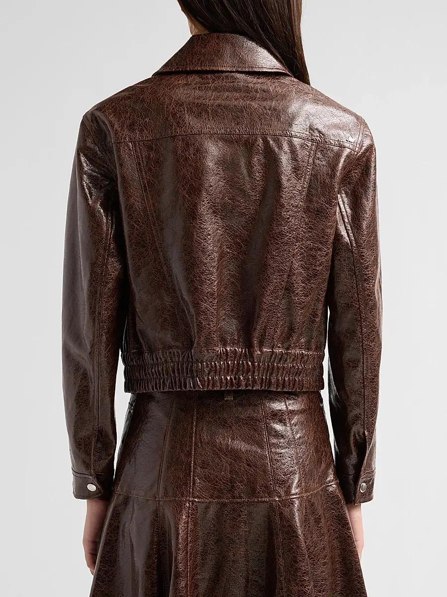 Cinq à Sept Women's Alexander Faux Leather Spread-Collar Jacket | Thumbnail 3 Cinq à Sept Women's Alexander Faux Leather Spread-Collar Jacket | Thumbnail 3