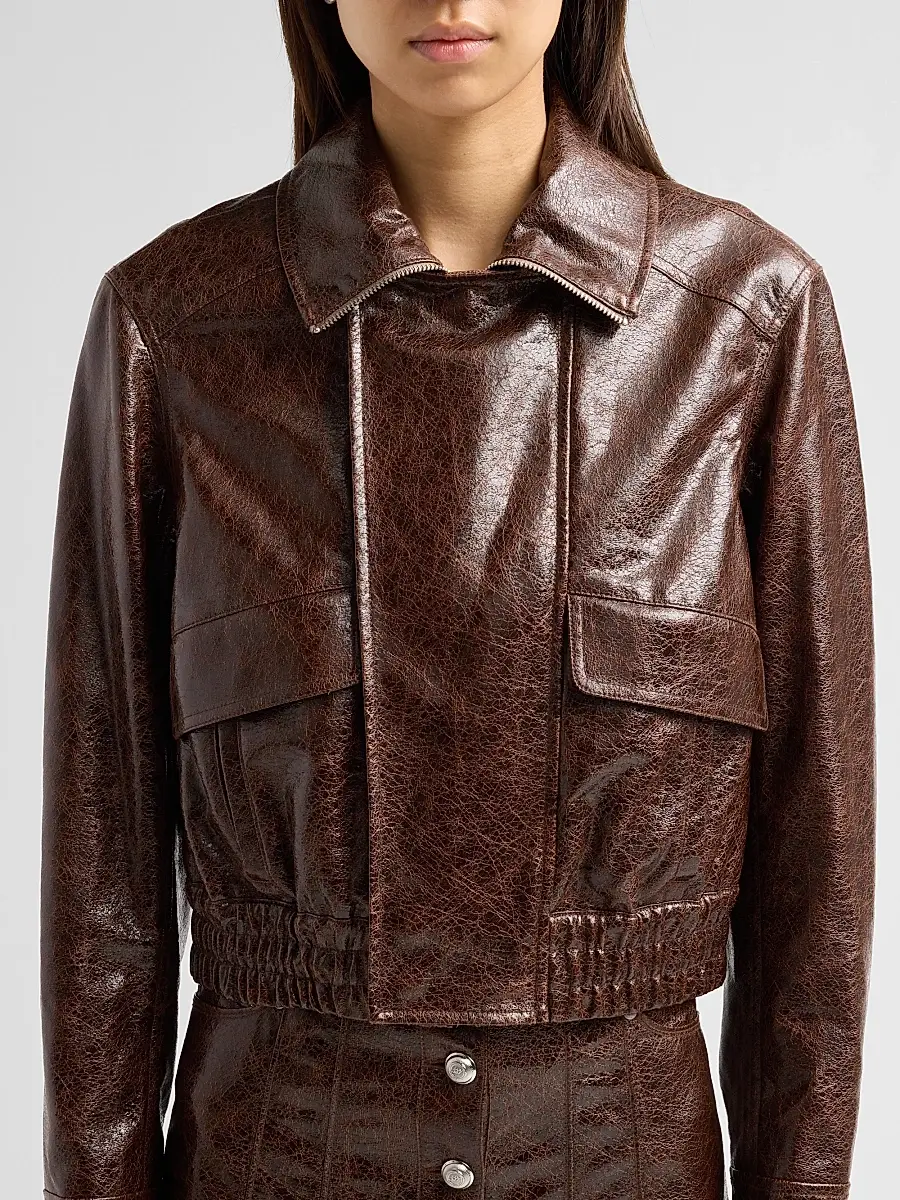 Cinq à Sept Women's Alexander Faux Leather Spread-Collar Jacket | Thumbnail 5 Cinq à Sept Women's Alexander Faux Leather Spread-Collar Jacket | Thumbnail 5