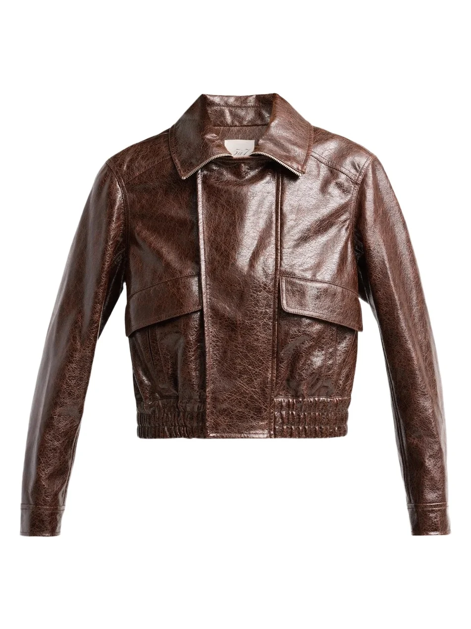 Women's Alexander Faux Leather Spread-Collar Jacket Women's Alexander Faux Leather Spread-Collar Jacket