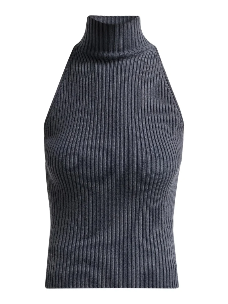 Alaïa Women's Rib-Knit Turtleneck Top