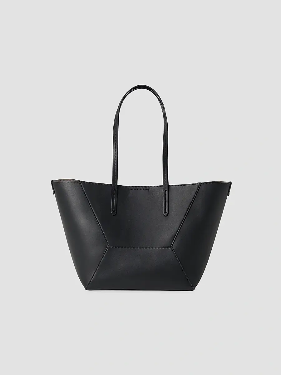 Brunello Cucinelli Women's Duo Small Tote Bag in Calfskin with Monili - Black | Thumbnail 3