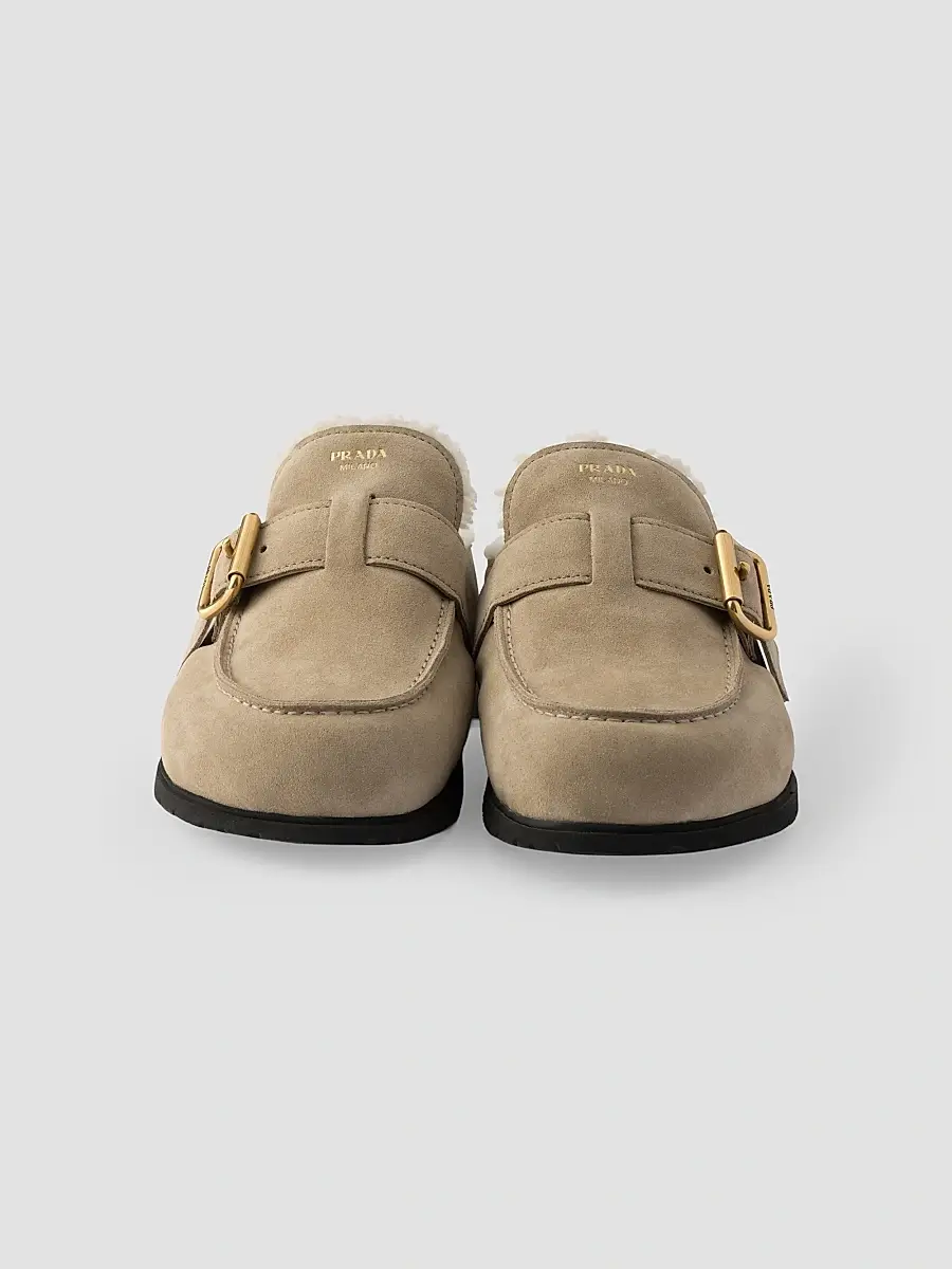 Prada Women's Suede Mules | Thumbnail 4 Prada Women's Suede Mules | Thumbnail 4