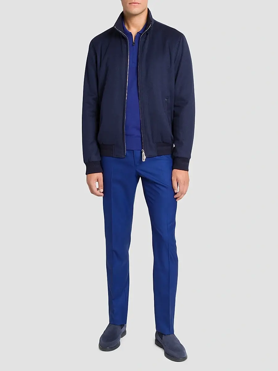 Stefano Ricci Men's Cashmere and Lambskin Leather Blouson Jacket | Thumbnail 2 Stefano Ricci Men's Cashmere and Lambskin Leather Blouson Jacket | Thumbnail 2