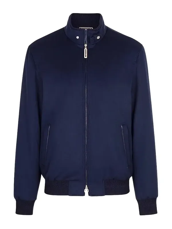 Men's Cashmere and Lambskin Leather Blouson Jacket Men's Cashmere and Lambskin Leather Blouson Jacket