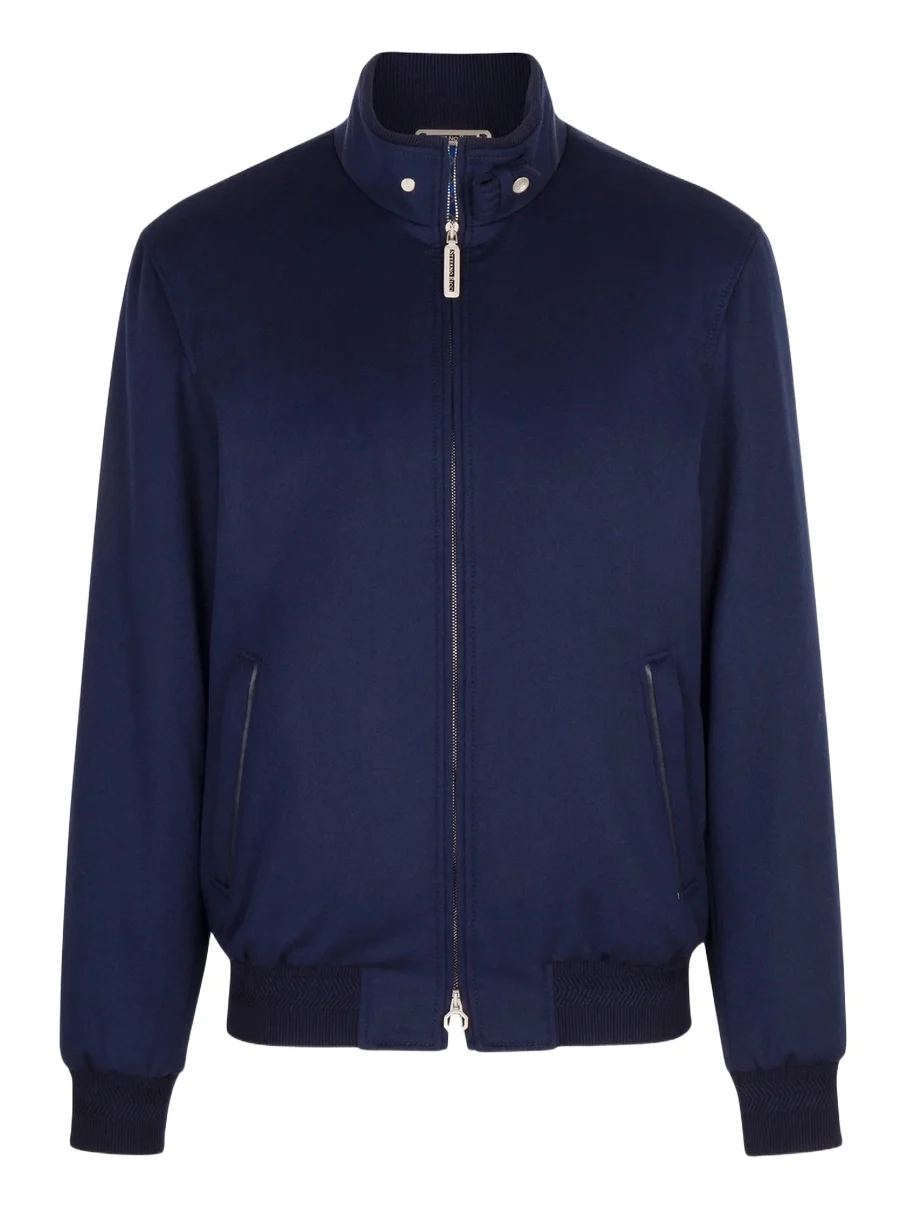 Men's Cashmere and Lambskin Leather Blouson Jacket Men's Cashmere and Lambskin Leather Blouson Jacket
