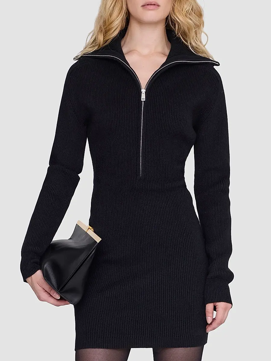 Anine Bing Women's June Rib-Knit Mini Dress | Thumbnail 3 Anine Bing Women's June Rib-Knit Mini Dress | Thumbnail 3